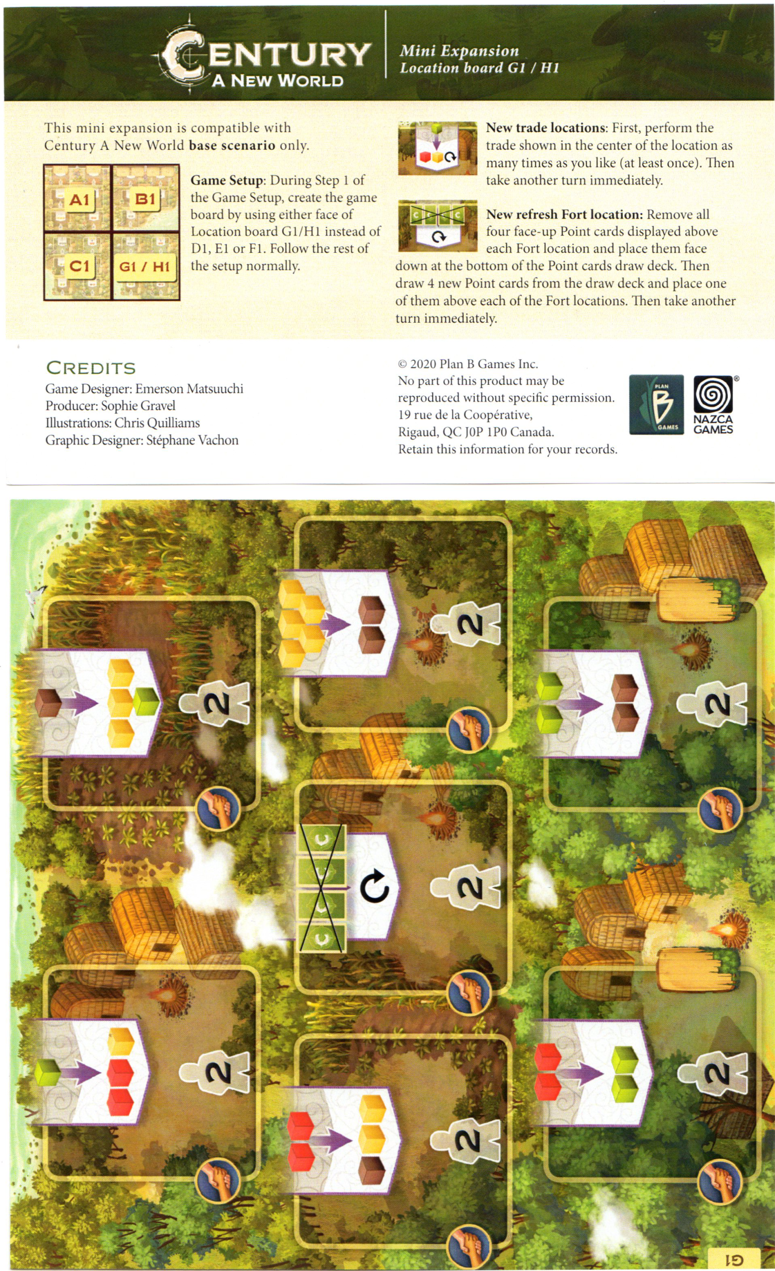 Century: A New World- G1/H1 Location Board