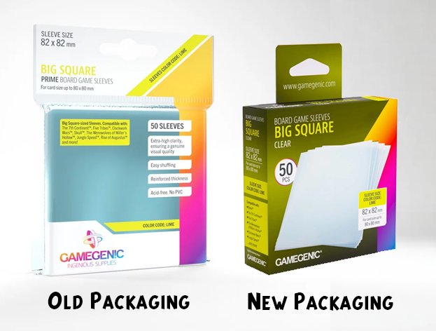 Gamegenic - Prime Sleeves, Board Game Sizes, Clear