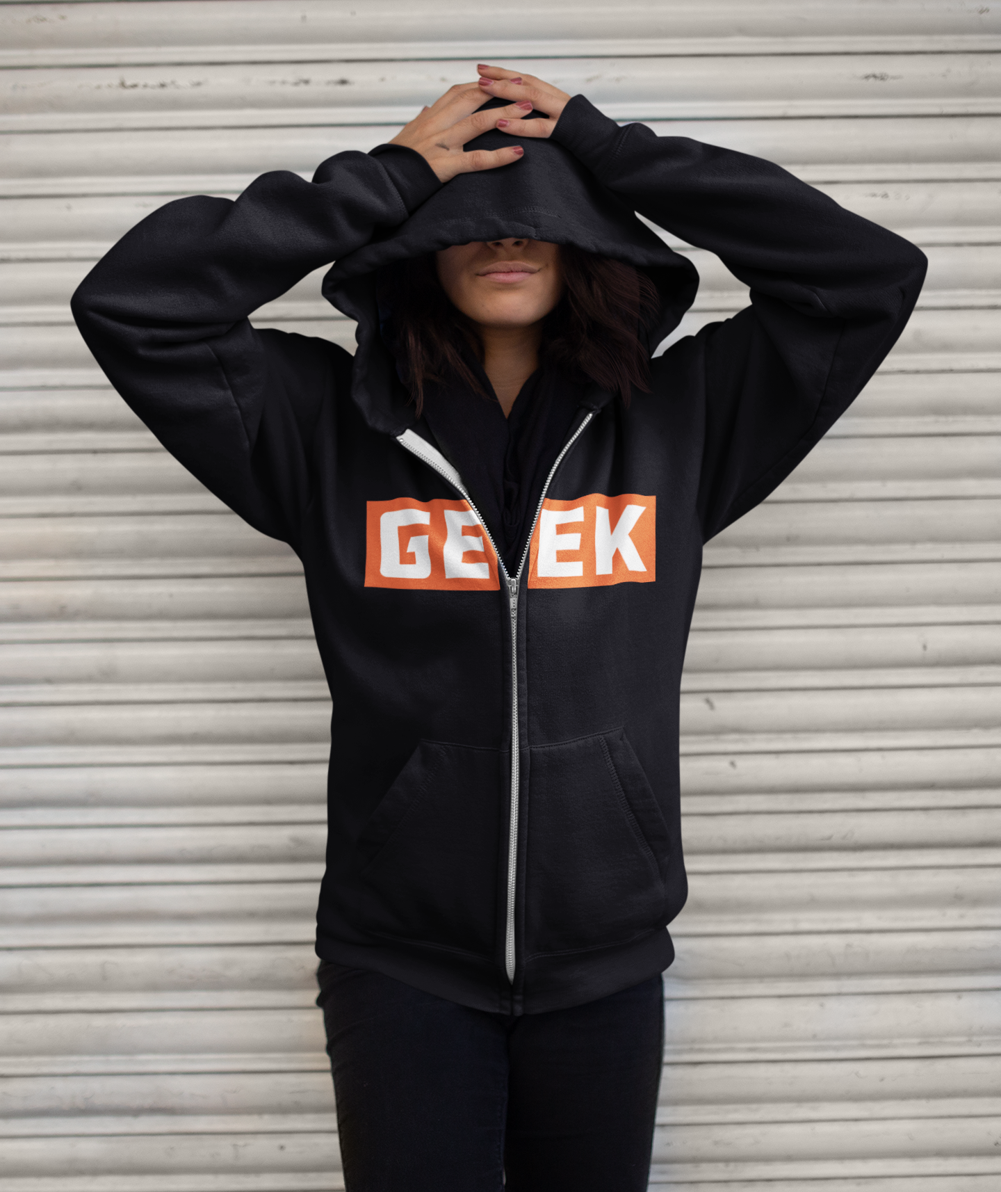 full-zip-hoodie-mockup-of-a-woman-on-the-street-with-her-face-covered-13178a